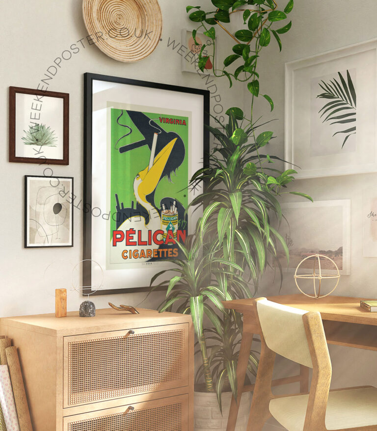 Pelican Cigarettes vintage poster