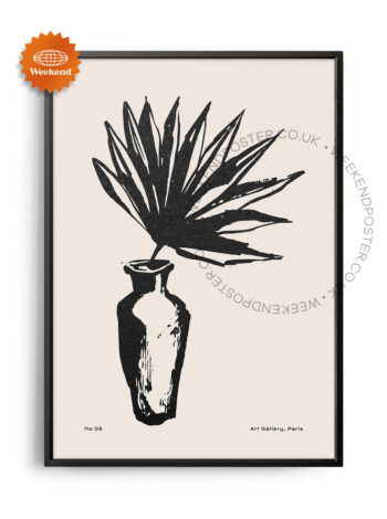 Plant minimal black and white poster