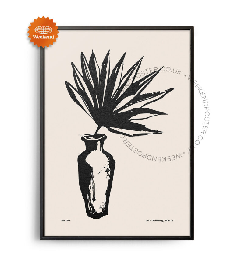 Plant minimal black and white poster