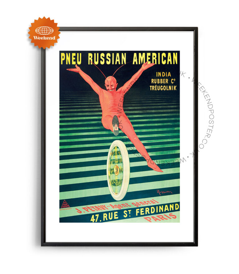Pneu Russian American vintage poster