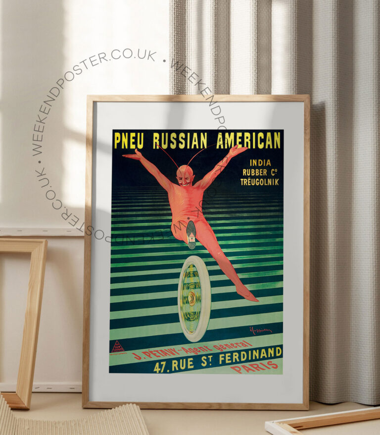 Pneu Russian American vintage poster
