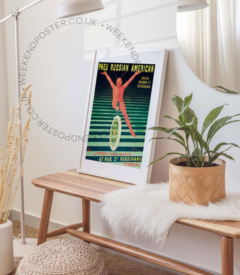 Pneu Russian American vintage poster