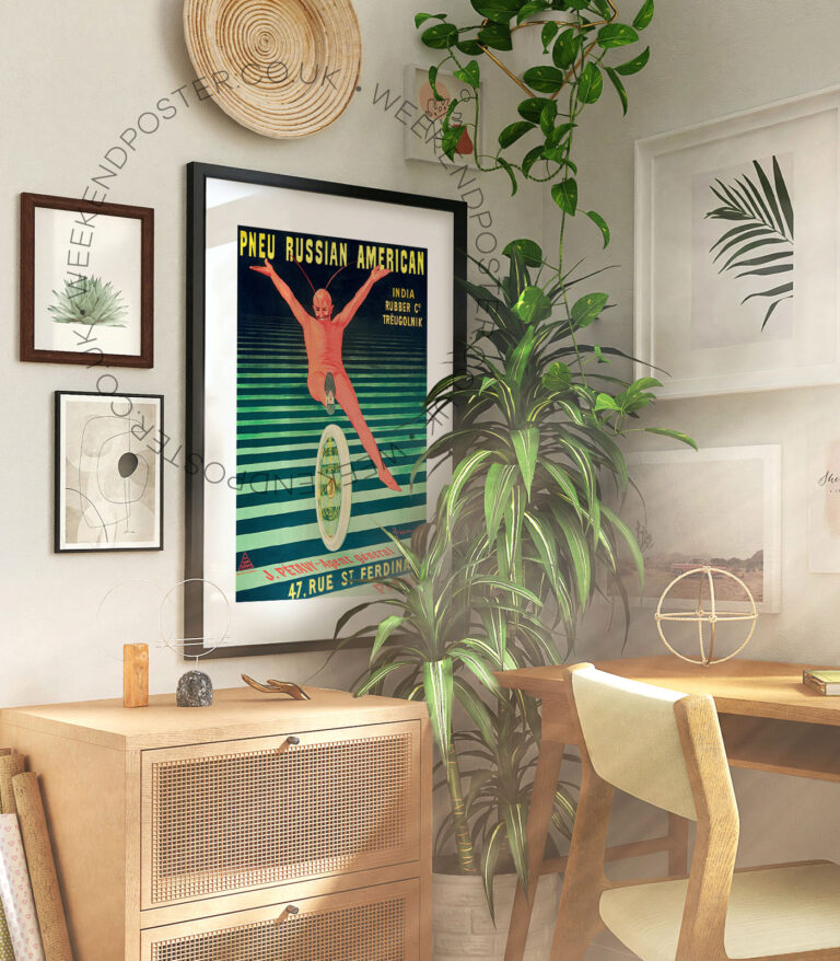 Pneu Russian American vintage poster