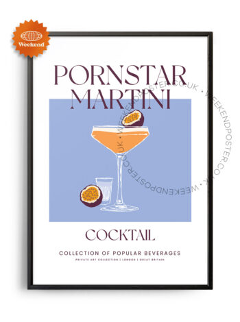 Pornstar Martini colorful cocktail poster