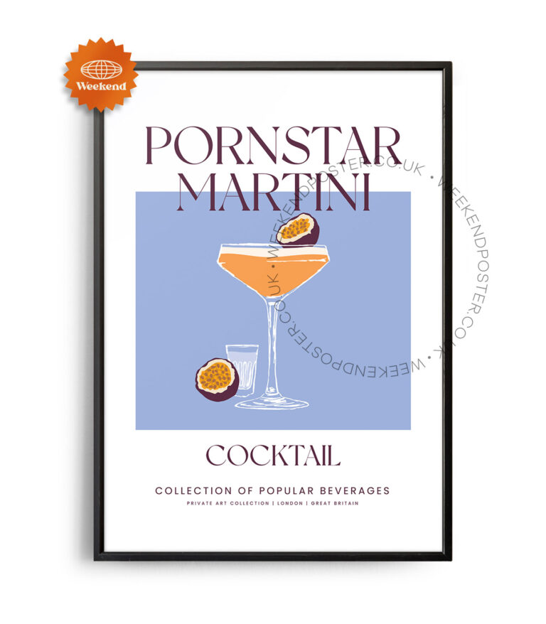 Pornstar Martini colorful cocktail poster