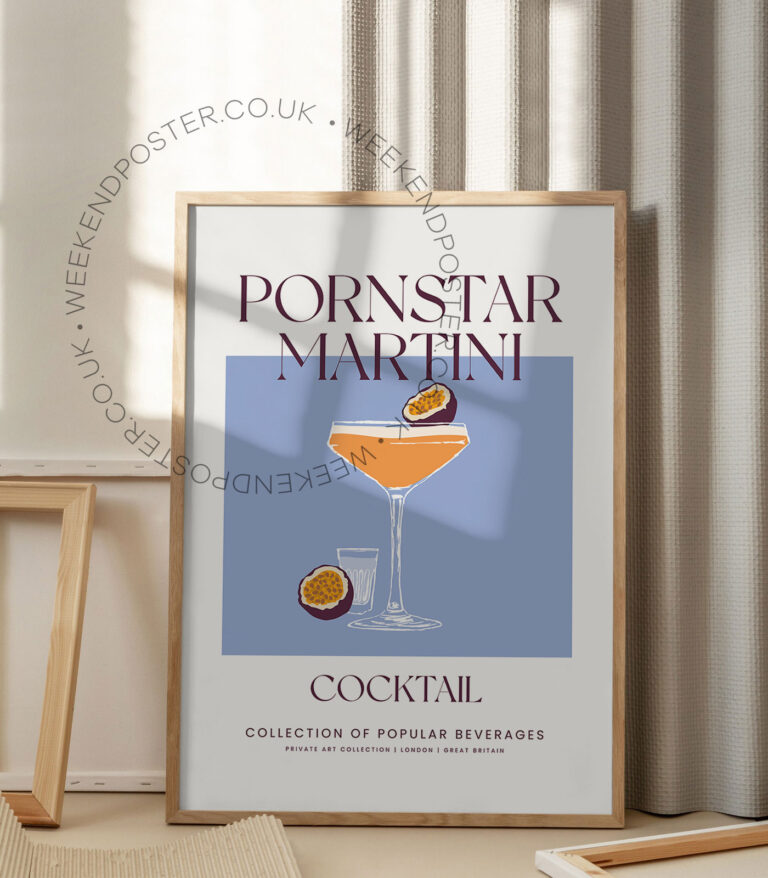 Pornstar Martini colorful cocktail poster