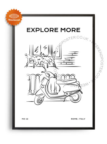 Rome minimal black and white poster