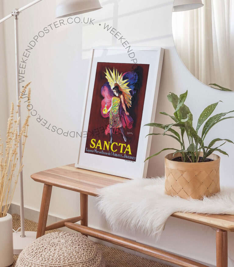 Sancta Liqueur vintage poster