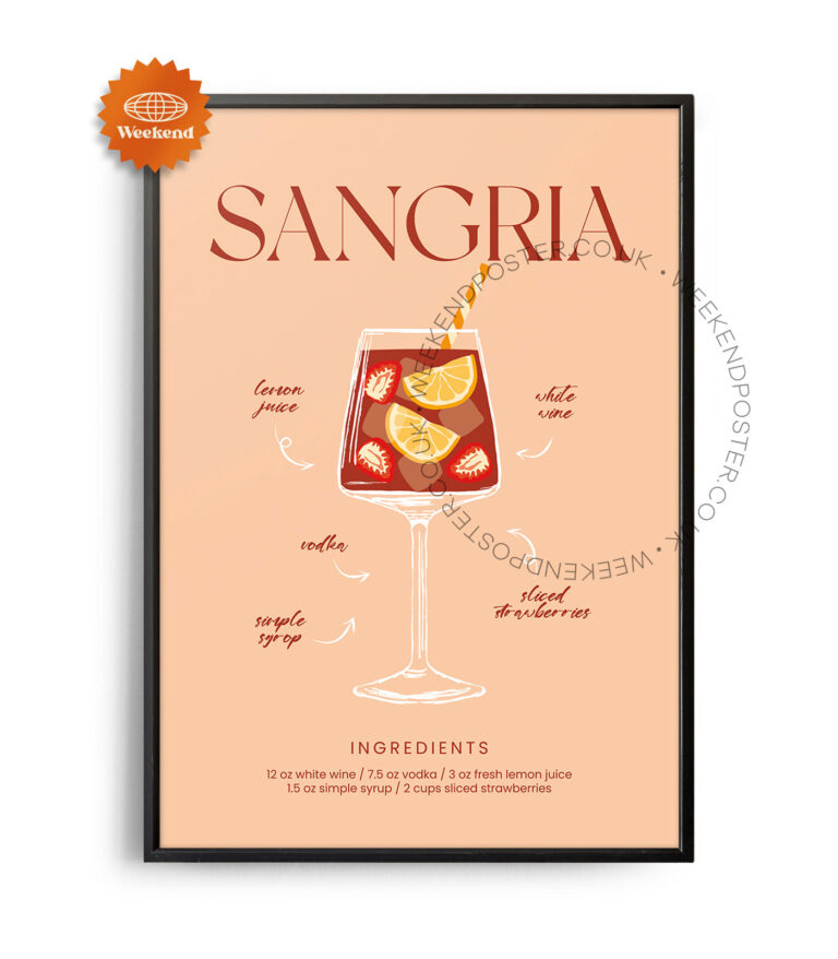Sangria colorful cocktail poster
