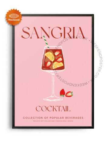 Sangria colorful cocktail poster