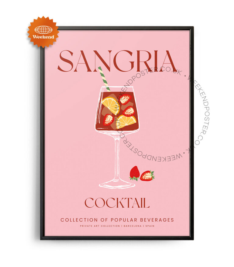 Sangria colorful cocktail poster