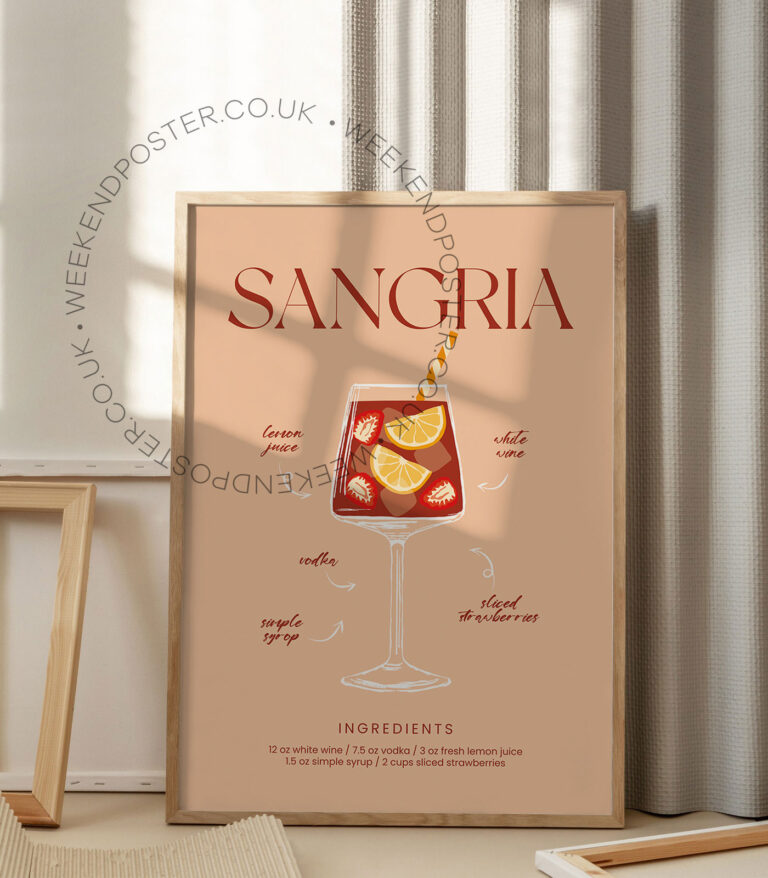 Sangria colorful cocktail poster