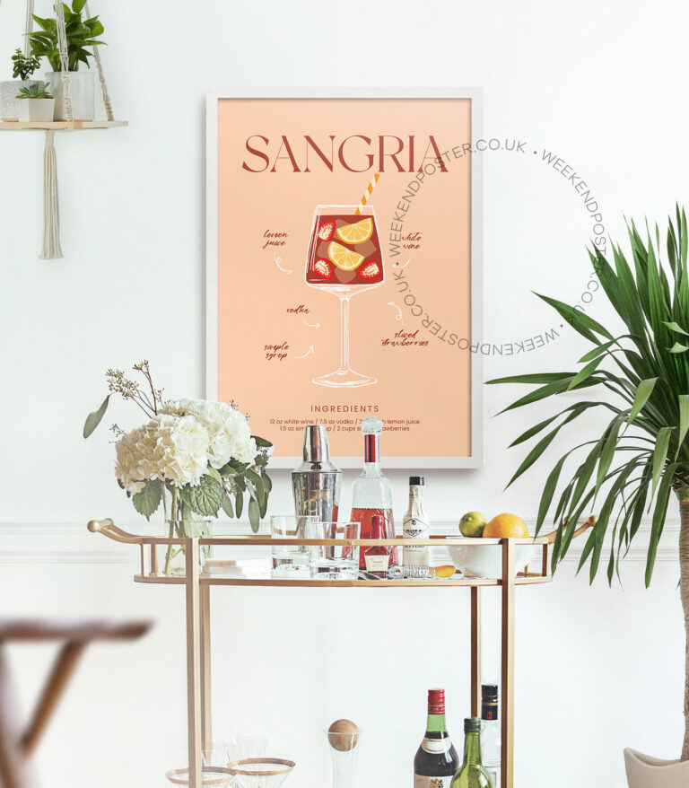 Sangria colorful cocktail poster