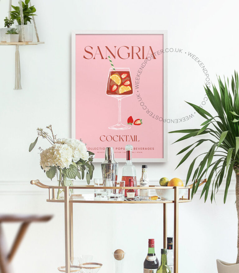 Sangria colorful cocktail poster