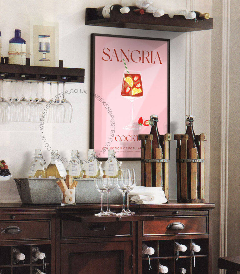 Sangria colorful cocktail poster