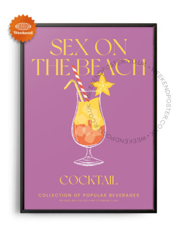 Sex On The Beach colorful cocktail poster