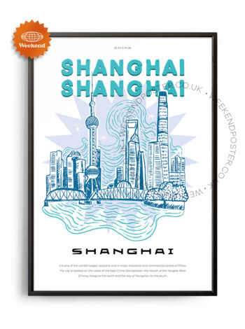 Shanghai China landmark poster