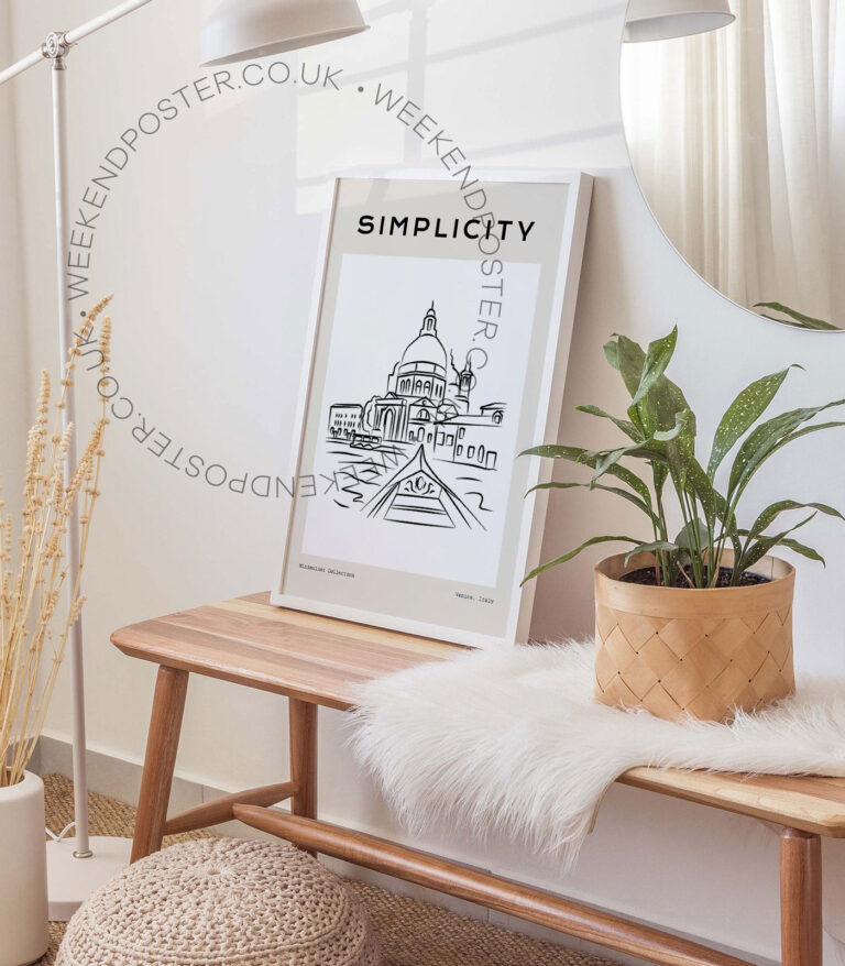 Venice minimal black and white poster