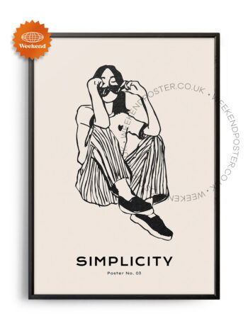 Summer Woman minimal black and white poster