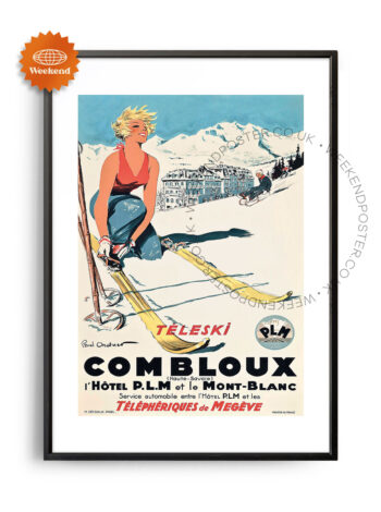 Teleski Mont Blanc vintage poster