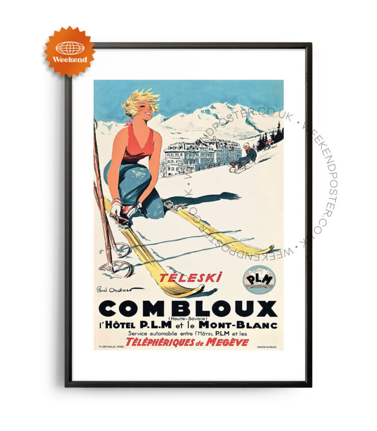 Teleski Mont Blanc vintage poster
