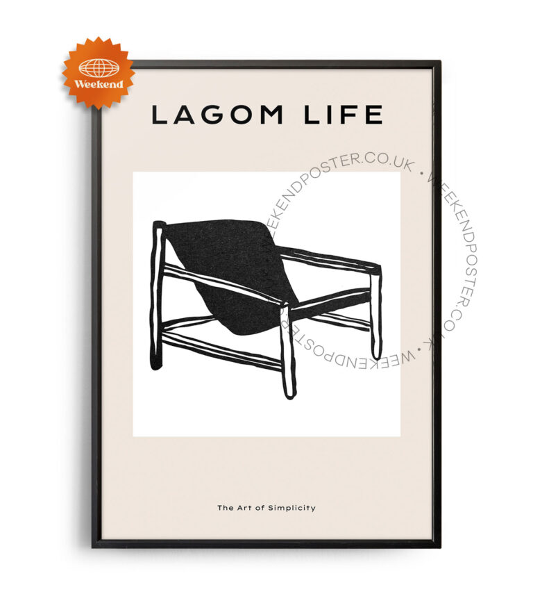 The Art of Simplicity minimal black and white poster