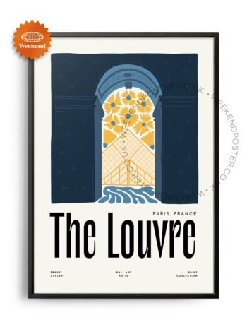 The Louvre Paris landmark poster