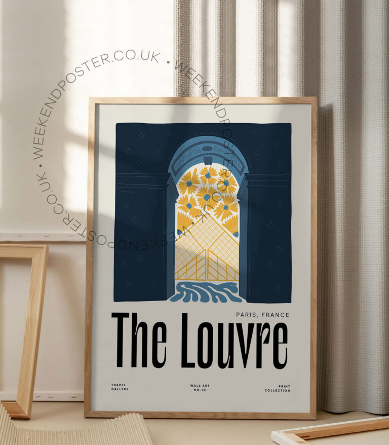 The Louvre Paris landmark poster