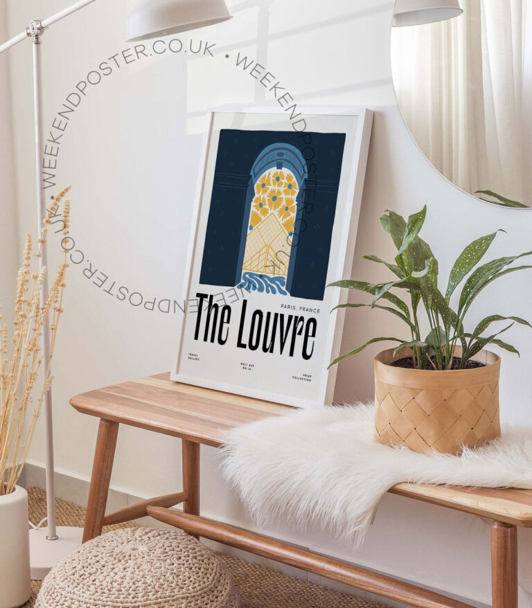 The Louvre Paris landmark poster