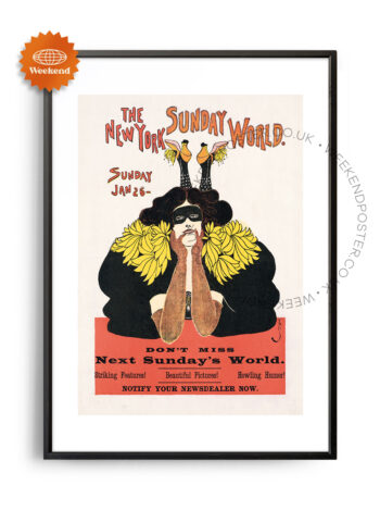 The Sunday World New York vintage poster