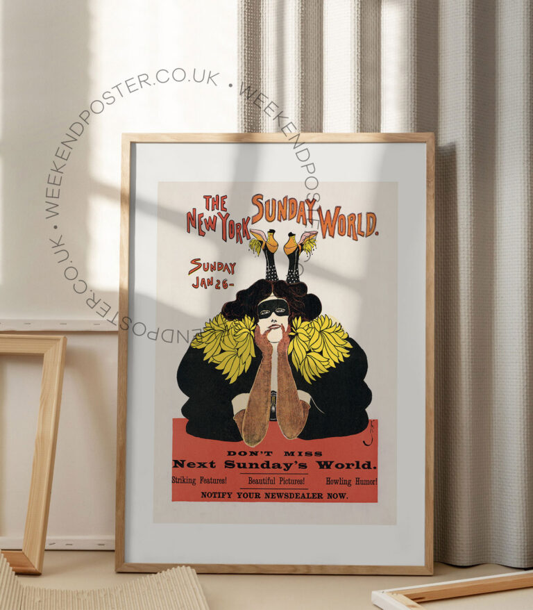 The Sunday World New York vintage poster