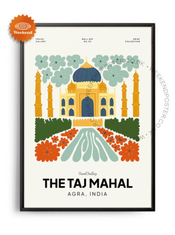 The Taj Mahal India landmark poster