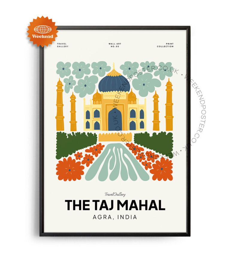 The Taj Mahal India landmark poster