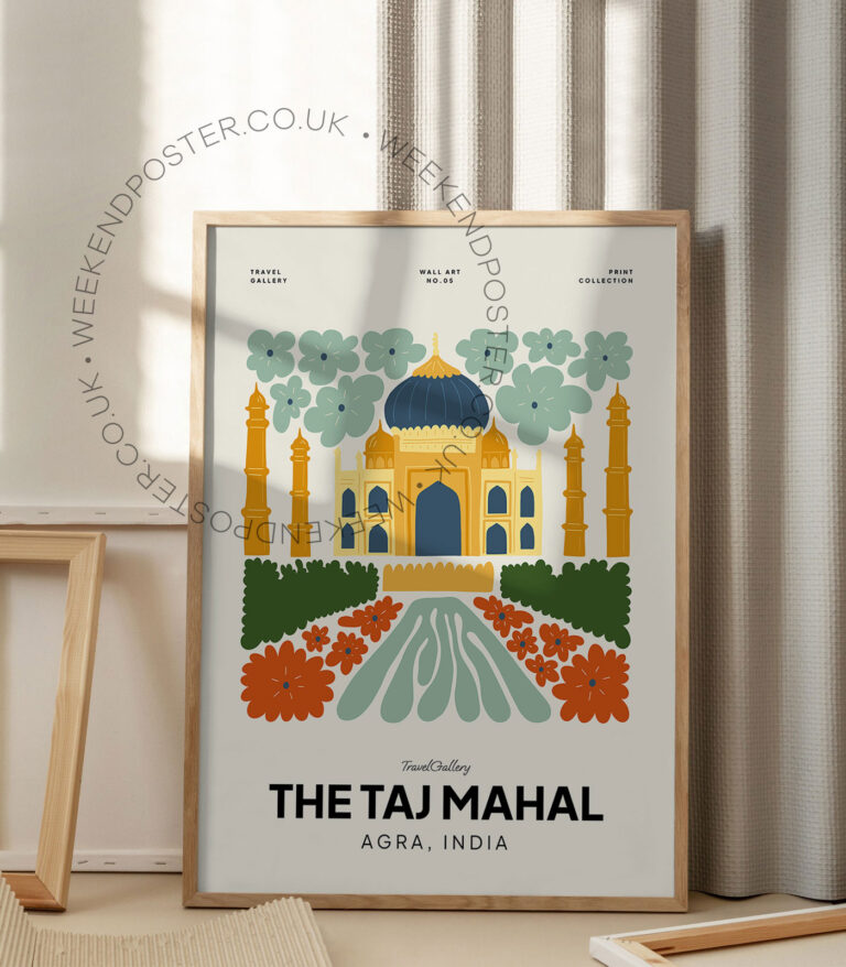 The Taj Mahal India landmark poster