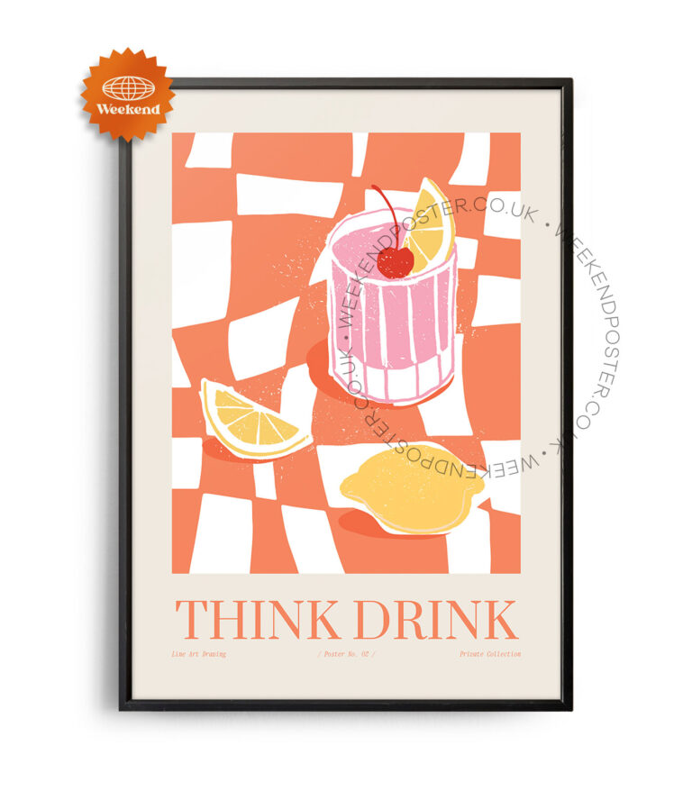 Think Drink colorful cocktail poster