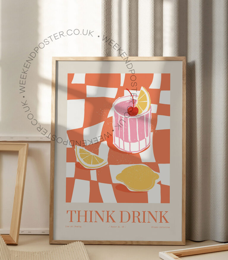 Think Drink colorful cocktail poster