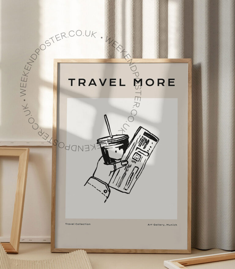 Travel Collection minimal black and white poster