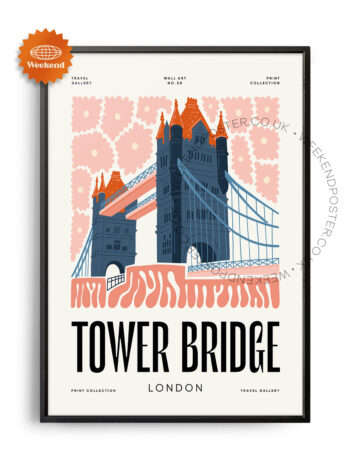 Tower Bridge London landmark poster