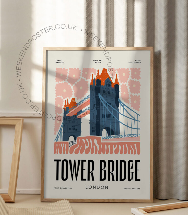 Tower Bridge London landmark poster