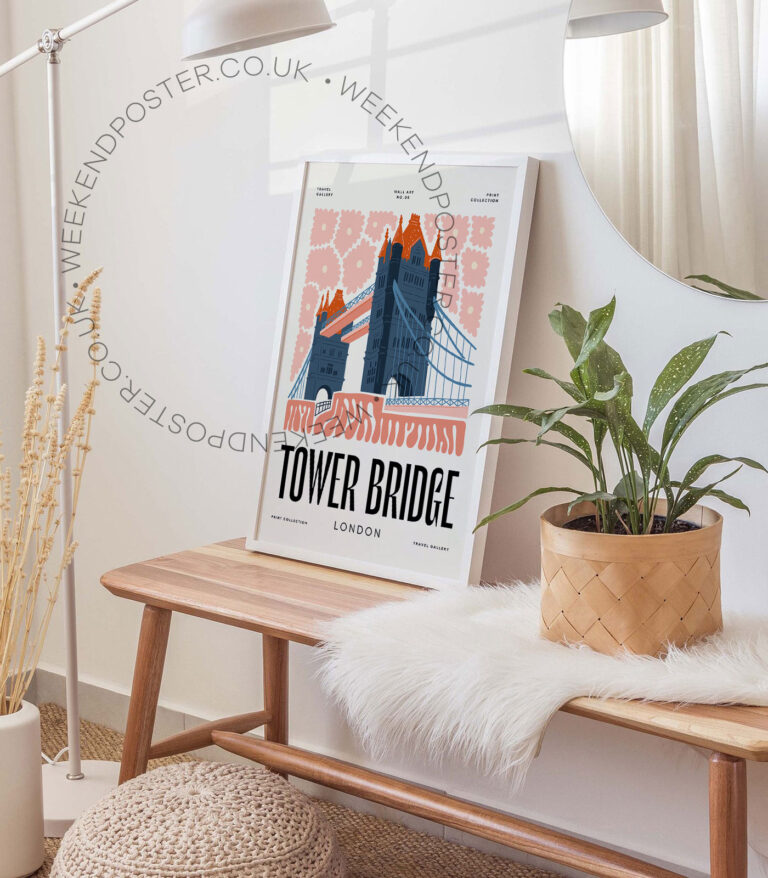 Tower Bridge London landmark poster