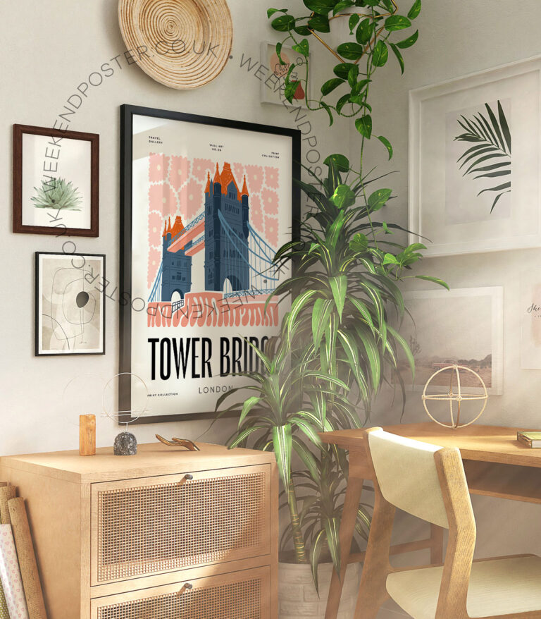 Tower Bridge London landmark poster