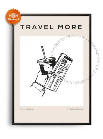 Travel Collection minimal black and white poster