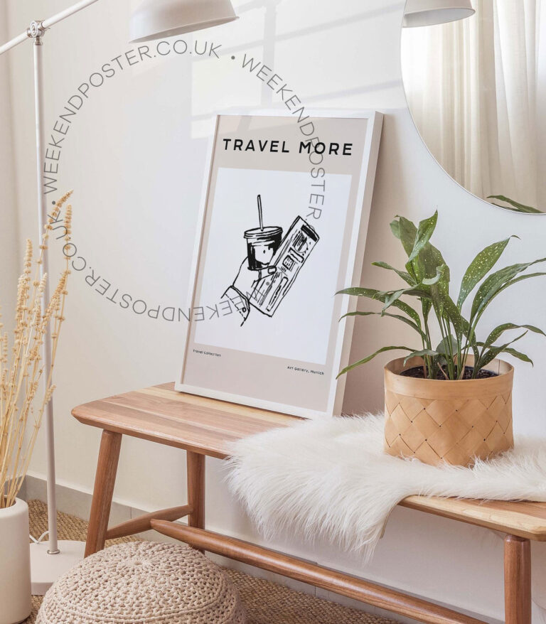 Travel Collection minimal black and white poster
