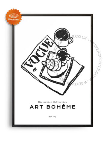 Vogue Magazine minimal black and white poster