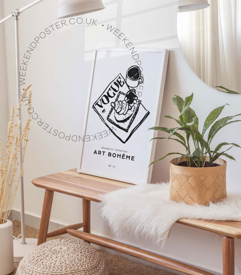 Vogue Magazine minimal black and white poster