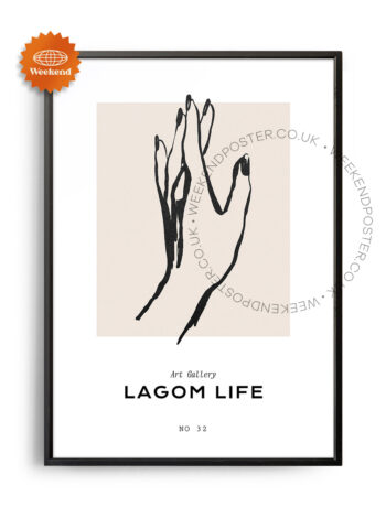 Woman Hand minimal black and white poster