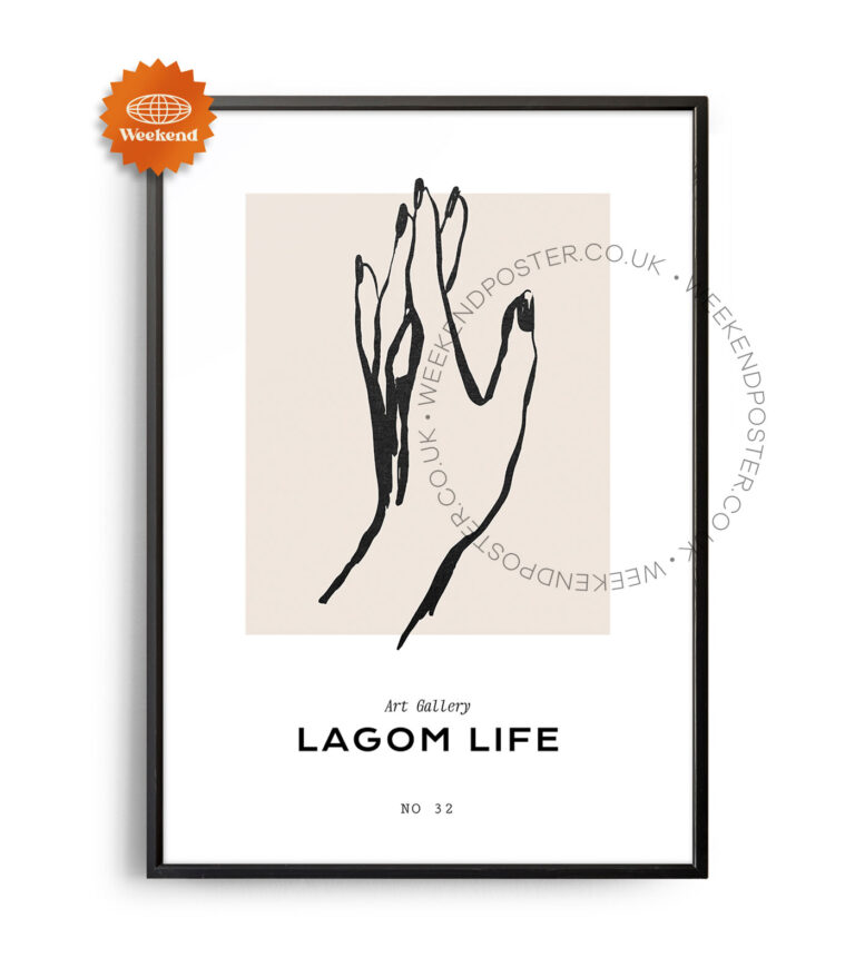 Woman Hand minimal black and white poster