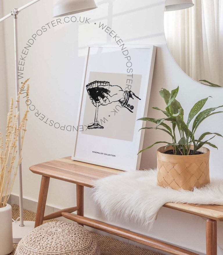 Cocktail minimal black and white poster