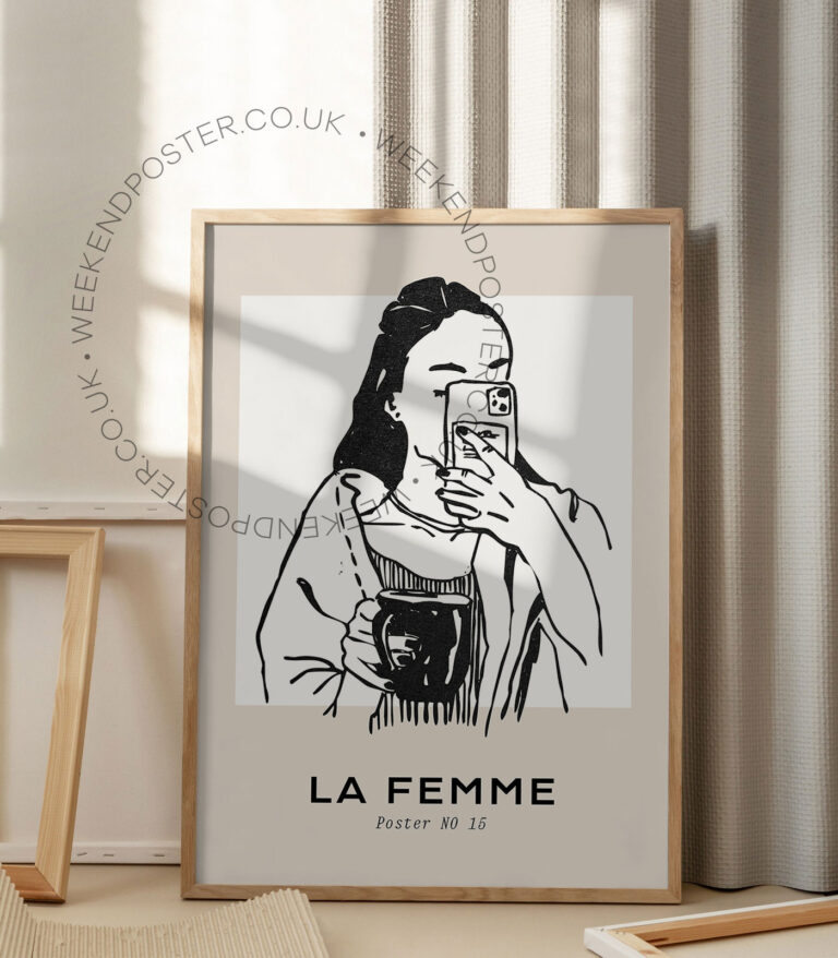 La Femme minimal black and white poster