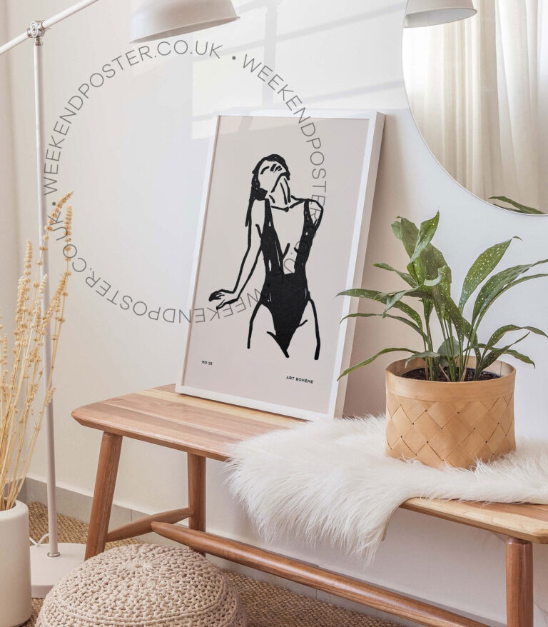 Art Boheme minimal black and white poster